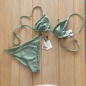 Jade Women's Sage Bikini Set | XS bottom, M top